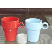 stackable ceramic red vodafone colorful coffee mugs with rack